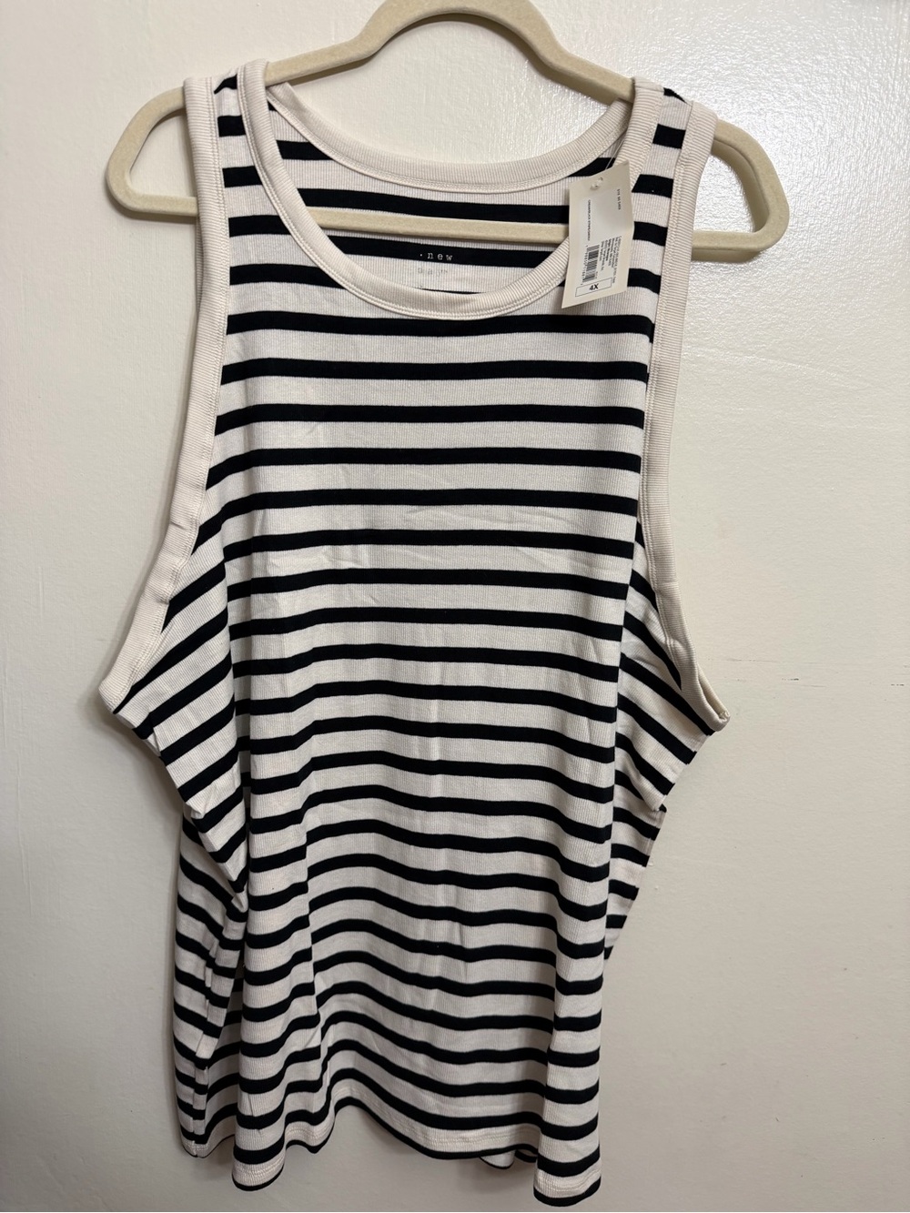 a new day Black & White Striped Sleeveless Tank